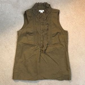 Jcrew sleeveless eyelit ruffle top